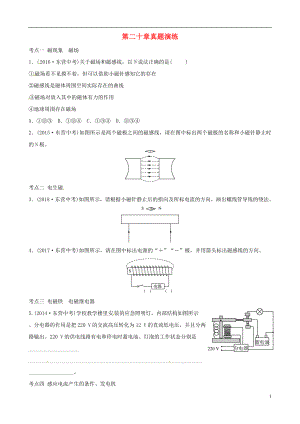 （東營專版）2019年中考物理總復(fù)習(xí) 第二十章 電與磁真題演練