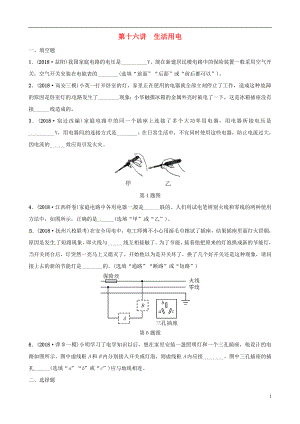 （江西專版）2019中考物理總復(fù)習(xí) 第3部分 練習(xí)題 第十六講 生活用電