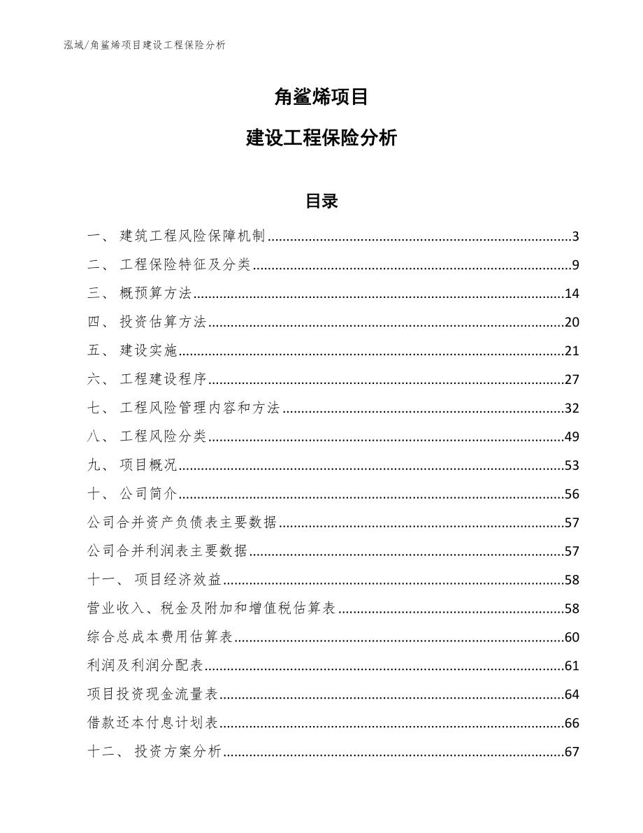 角鲨烯项目建设工程保险分析_范文_第1页