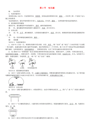 （安徽專版）2018年九年級物理全冊 第二十章 第2節(jié) 電生磁習題 （新版）新人教版