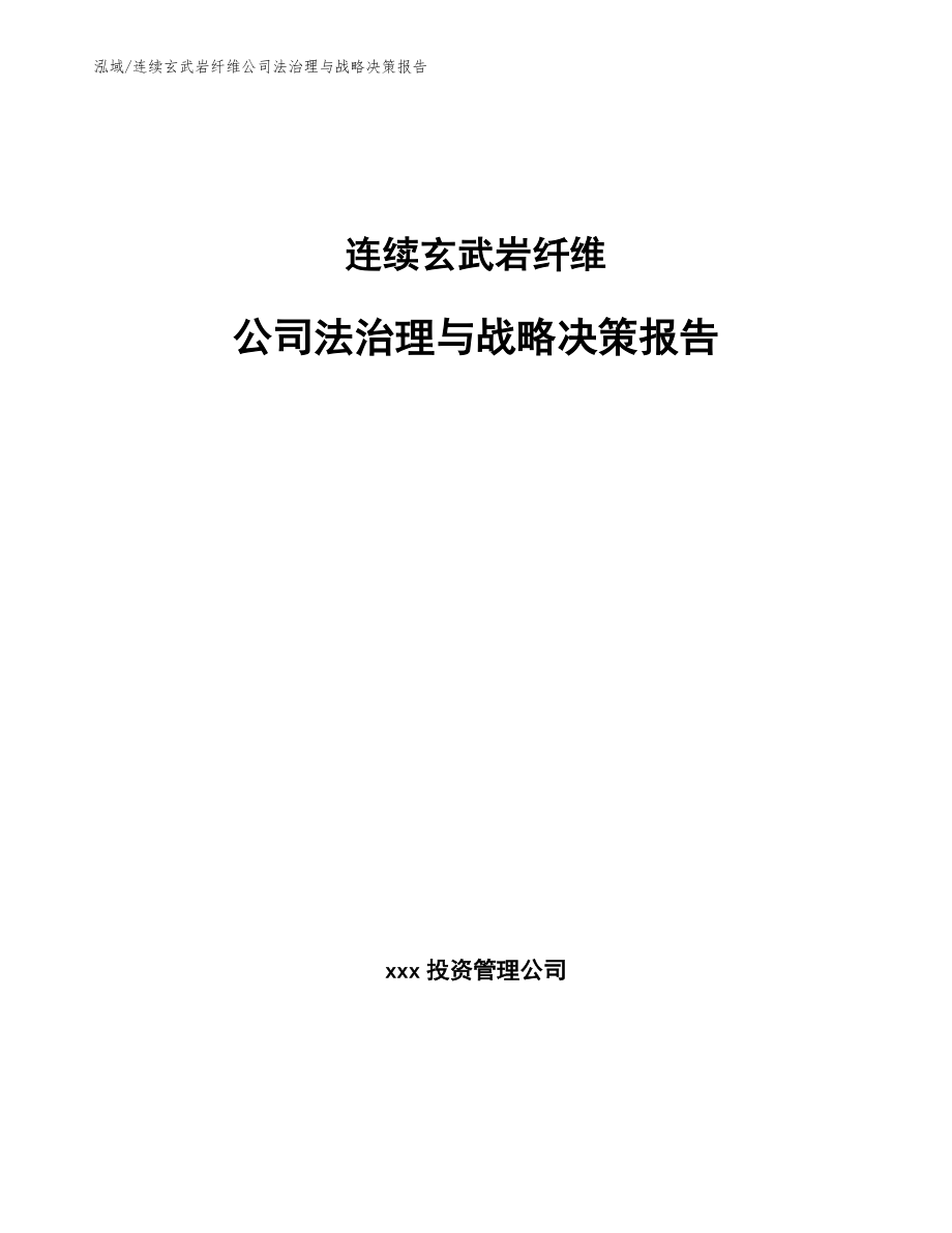 连续玄武岩纤维公司法治理与战略决策报告_参考_第1页