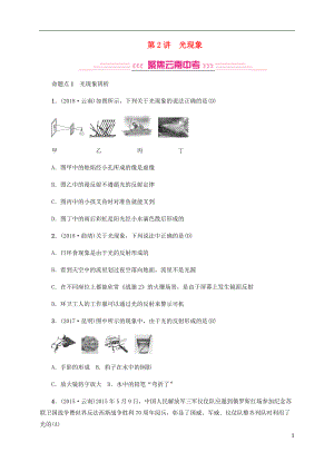 （云南專版）2019屆中考物理 模塊二 光學 第2講 光現(xiàn)象習題