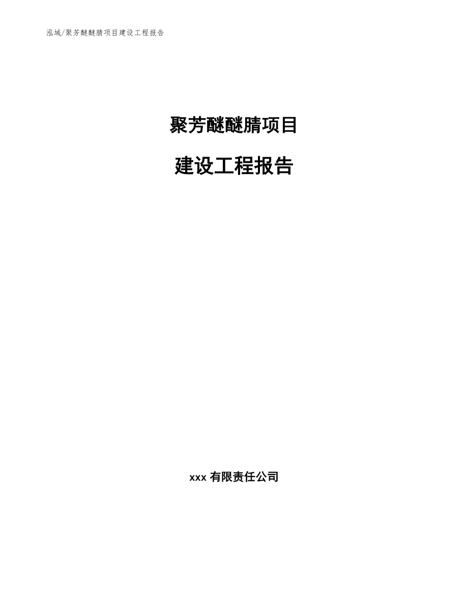 聚芳醚醚腈项目建设工程报告【参考】_第1页