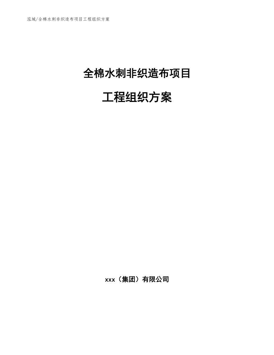 全棉水刺非织造布项目工程组织方案_范文_第1页