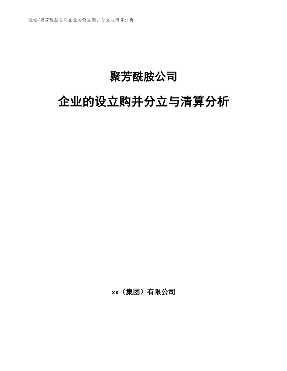 聚芳酰胺公司企业的设立购并分立与清算分析【参考】_第1页