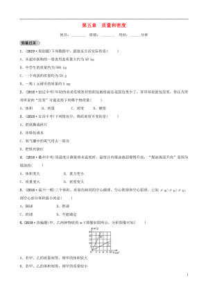 （淄博專版）2019屆中考物理 第五章 質(zhì)量和密度習(xí)題