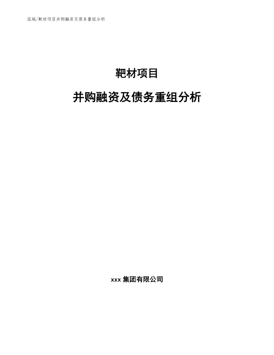 靶材项目并购融资及债务重组分析_范文_第1页