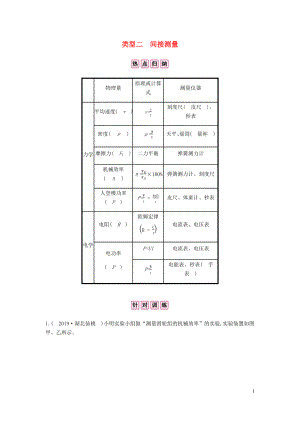 安徽省2020年中考物理總復習 專題三 實驗題 類型二 間接測量