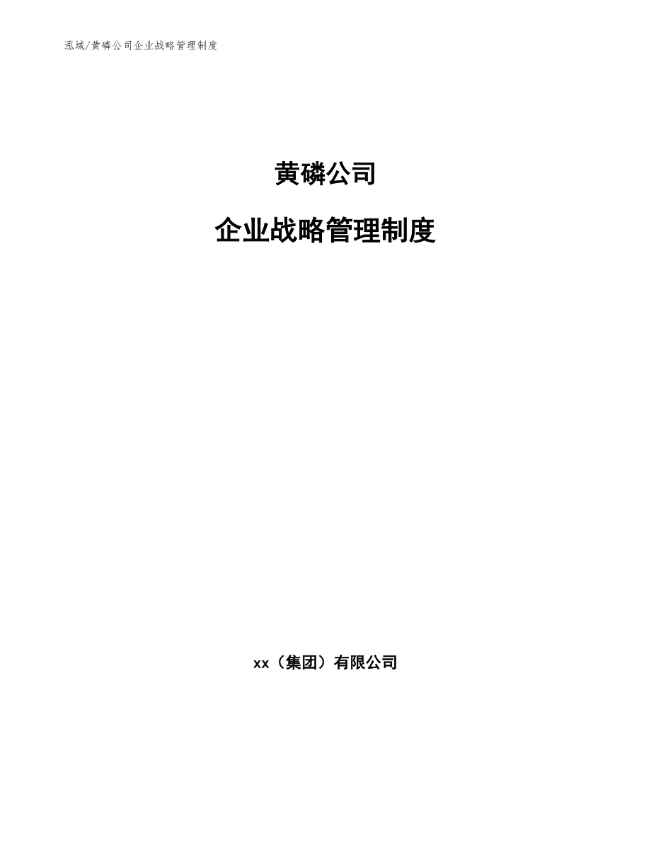 黄磷公司企业战略管理制度_范文_第1页