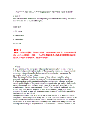 2022年考博英语-中国人民大学考试题库及全真模拟冲刺卷（含答案带详解）套卷63