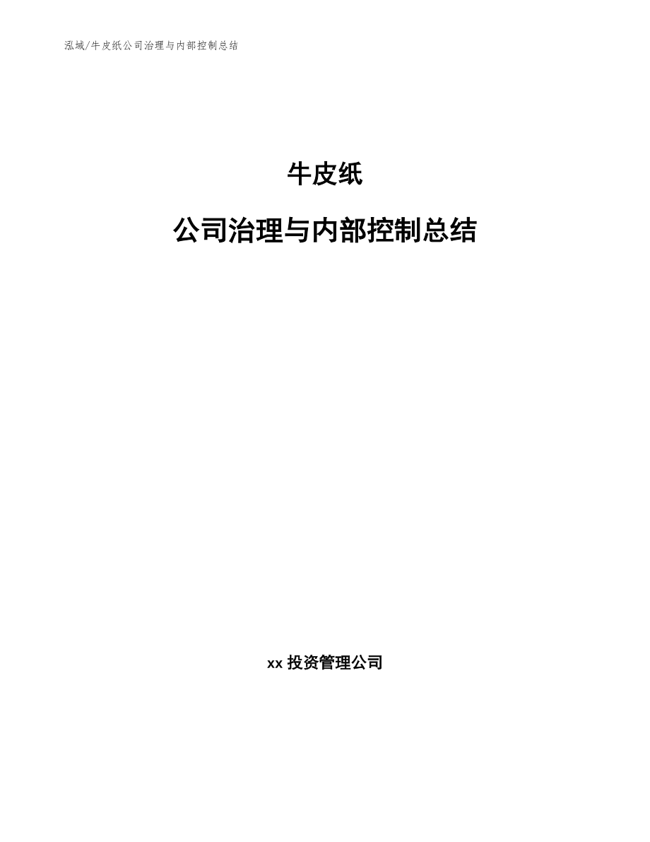 牛皮纸公司治理与内部控制总结（参考）_第1页