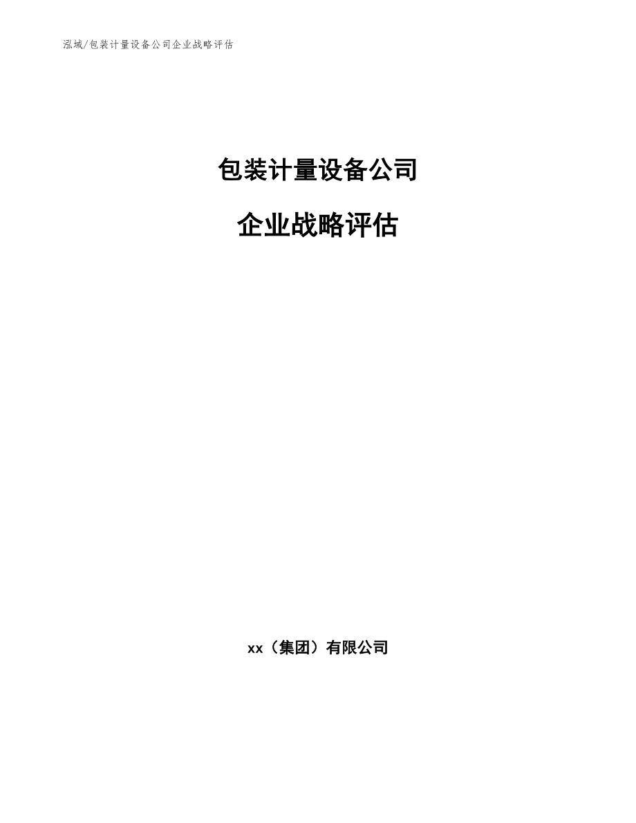 包装计量设备公司企业战略评估【范文】_第1页