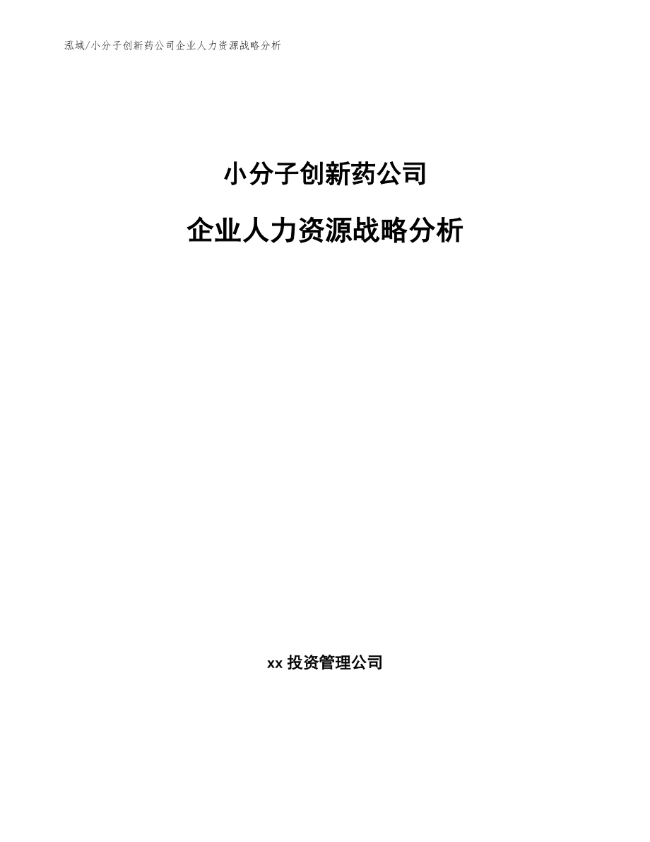 小分子创新药公司企业人力资源战略分析【参考】_第1页