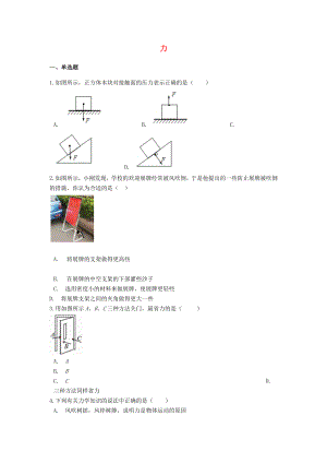 備戰(zhàn)2020中考物理二輪專題鞏固練習(xí) 力（含解析） 新人教版