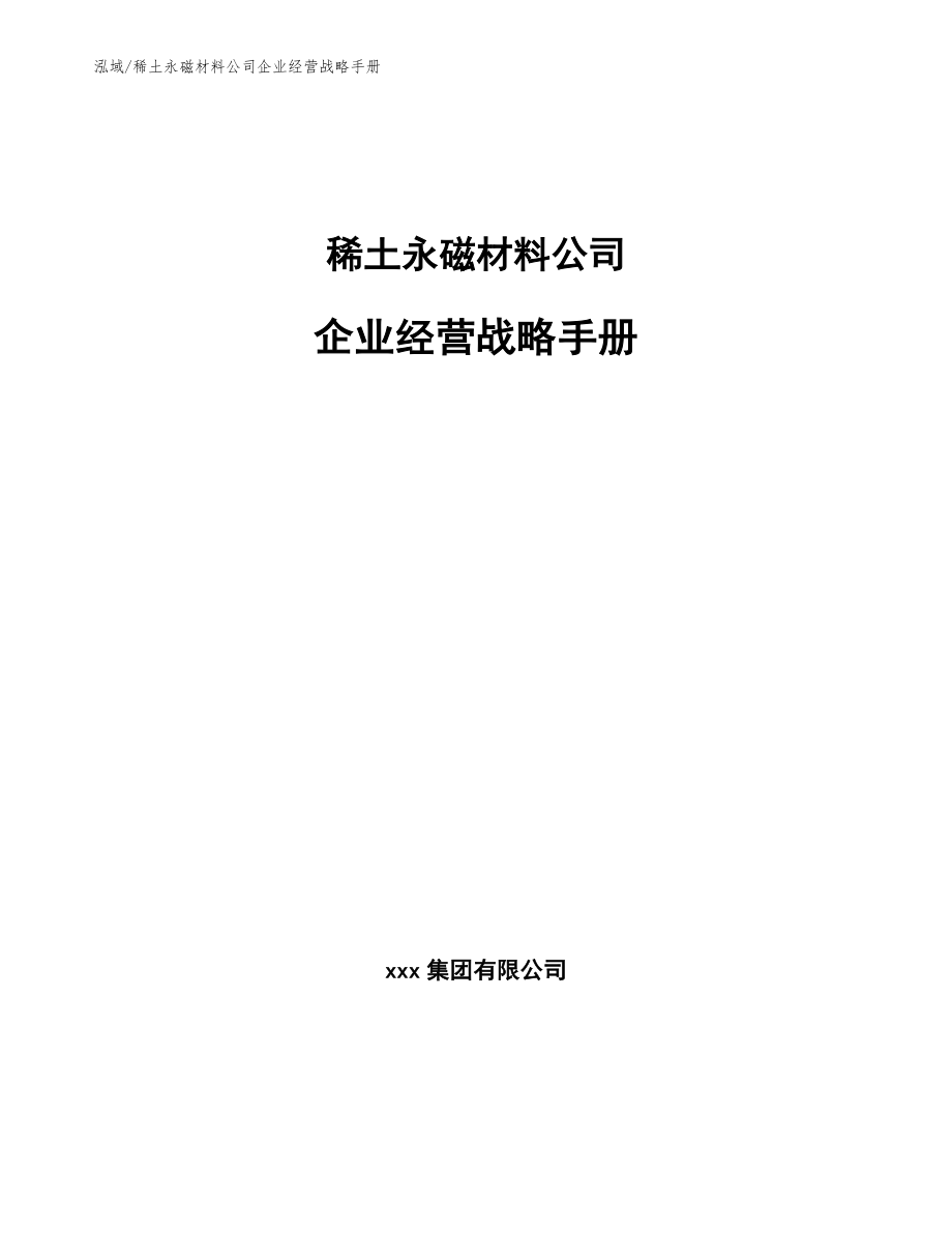 稀土永磁材料公司企业经营战略手册_参考_第1页