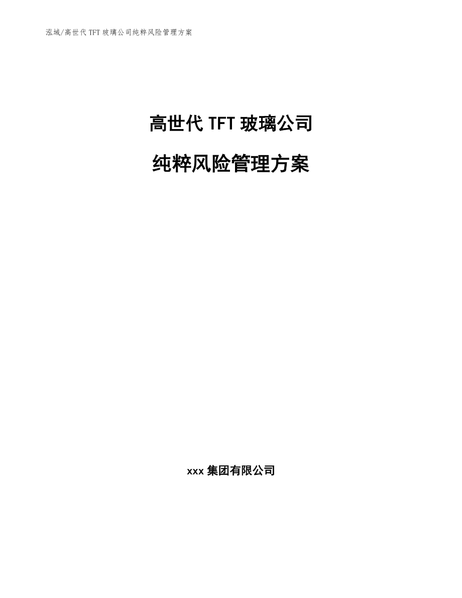 高世代TFT玻璃公司纯粹风险管理方案_范文_第1页
