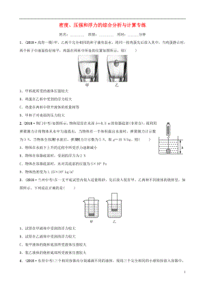 （淄博專版）2019屆中考物理 要題加練二