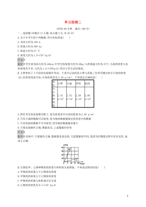 2019年中考物理總復(fù)習(xí)優(yōu)化設(shè)計(jì) 第一板塊 教材知識(shí)梳理 單元檢測(cè)二 新人教版