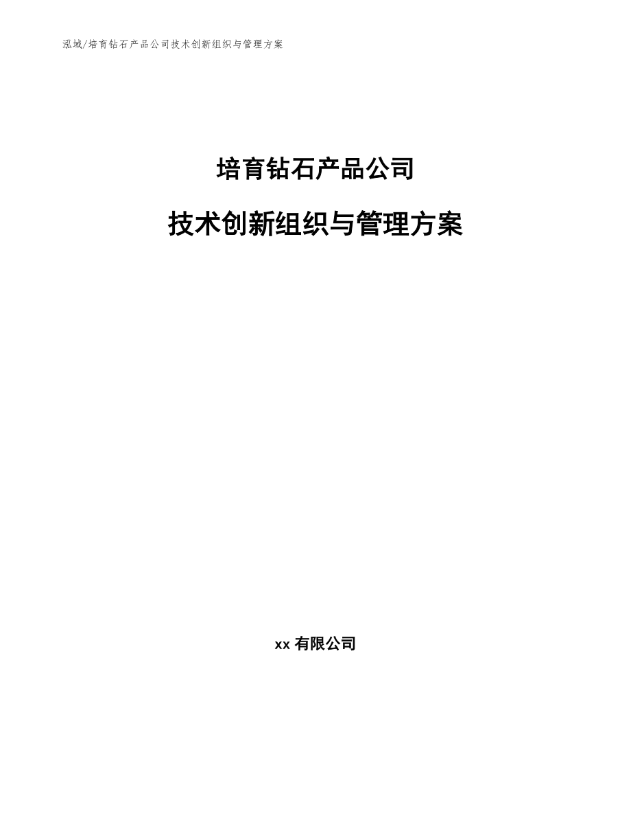 培育钻石产品公司技术创新组织与管理方案_第1页