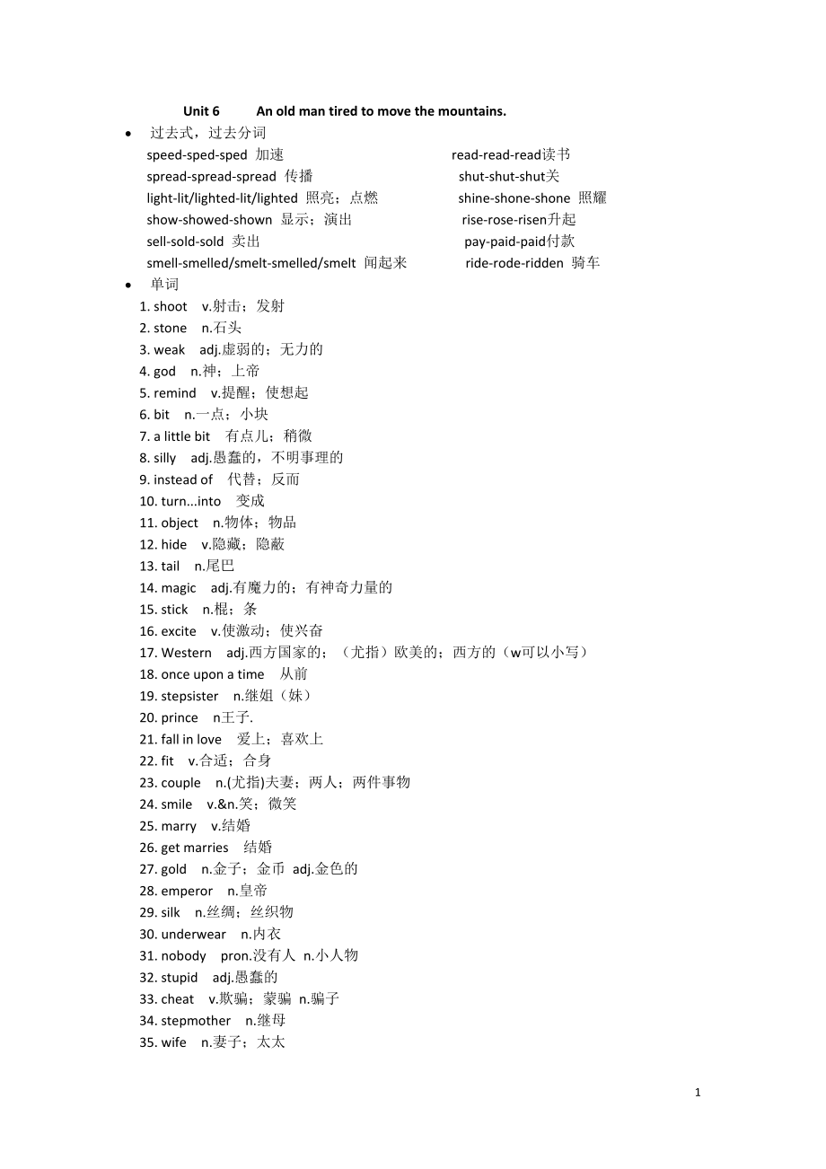 八年級下冊英語unit 6 -10單詞 詞組 句型_第1頁