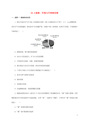 2018-2019學(xué)年九年級物理下冊 第二十章 能源與能量守恒定律 20.4 能源、環(huán)境與可持續(xù)發(fā)展作業(yè)設(shè)計 （新版）粵教滬版