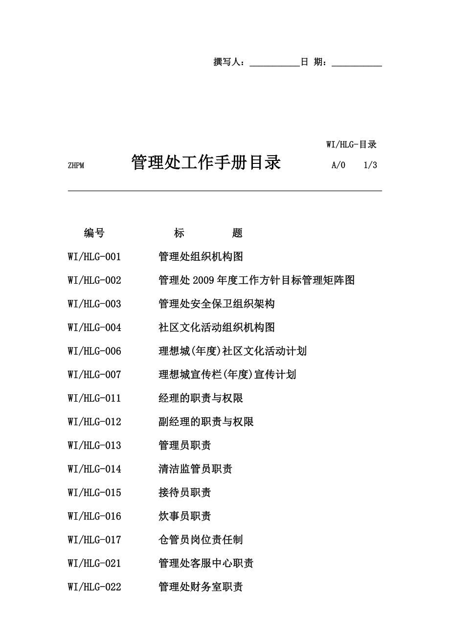 中海物业海丽管理处工作手册--Fixed_第1页