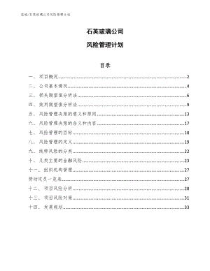 石英玻璃公司风险管理计划