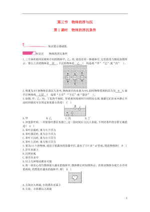 2020年春八年級(jí)物理全冊(cè) 第九章 浮力 第三節(jié) 物體的浮與沉第1課時(shí) 物體的浮沉條件分層精煉 （新版）滬科版