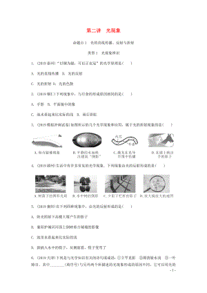 廣東省2020中考物理一輪復習 第二講 光現(xiàn)象 命題點1 光的直線傳播、反射與折射