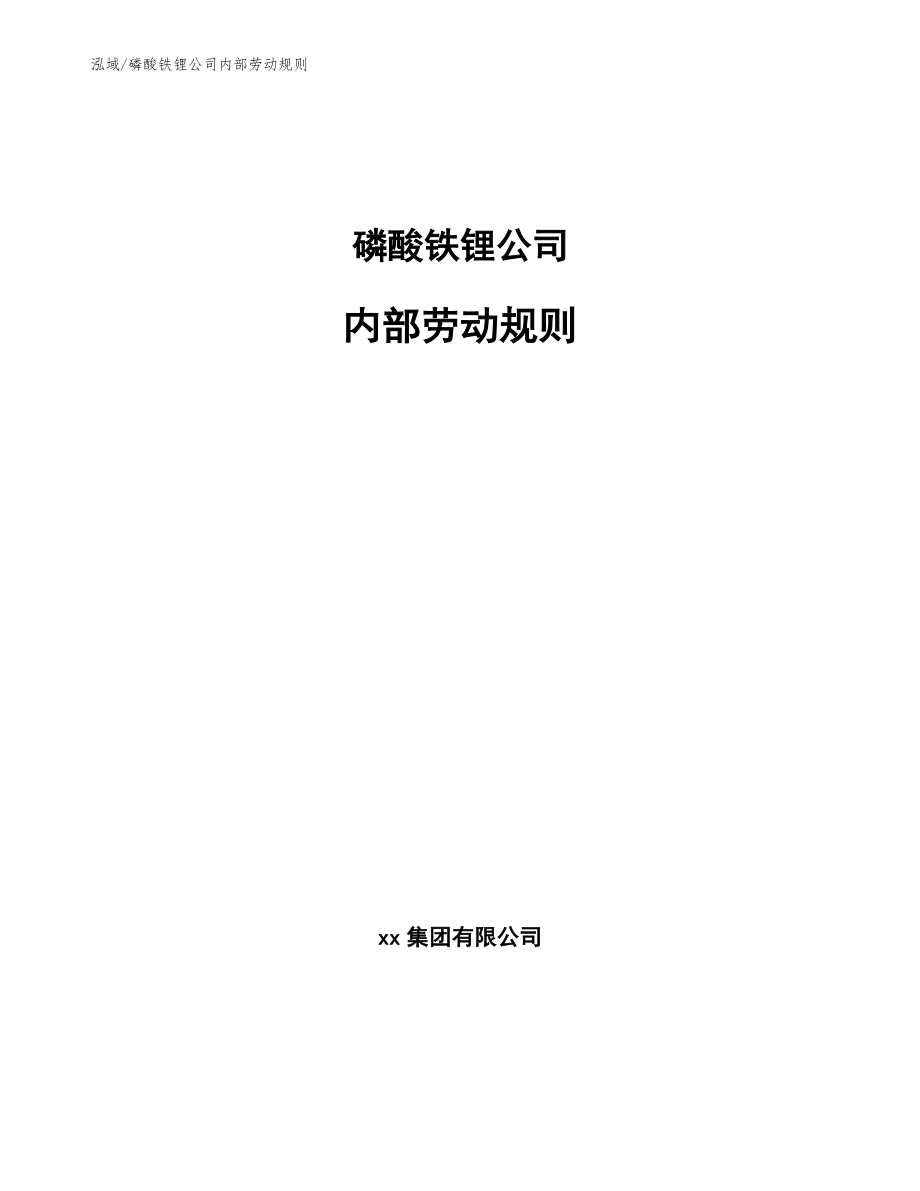 磷酸铁锂公司内部劳动规则【范文】_第1页