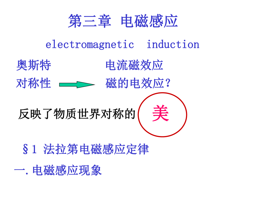 电磁感应electromagneticinduction奥斯特电流磁效应课件_第1页