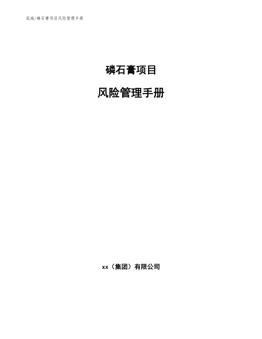 磷石膏项目风险管理手册【范文】_第1页