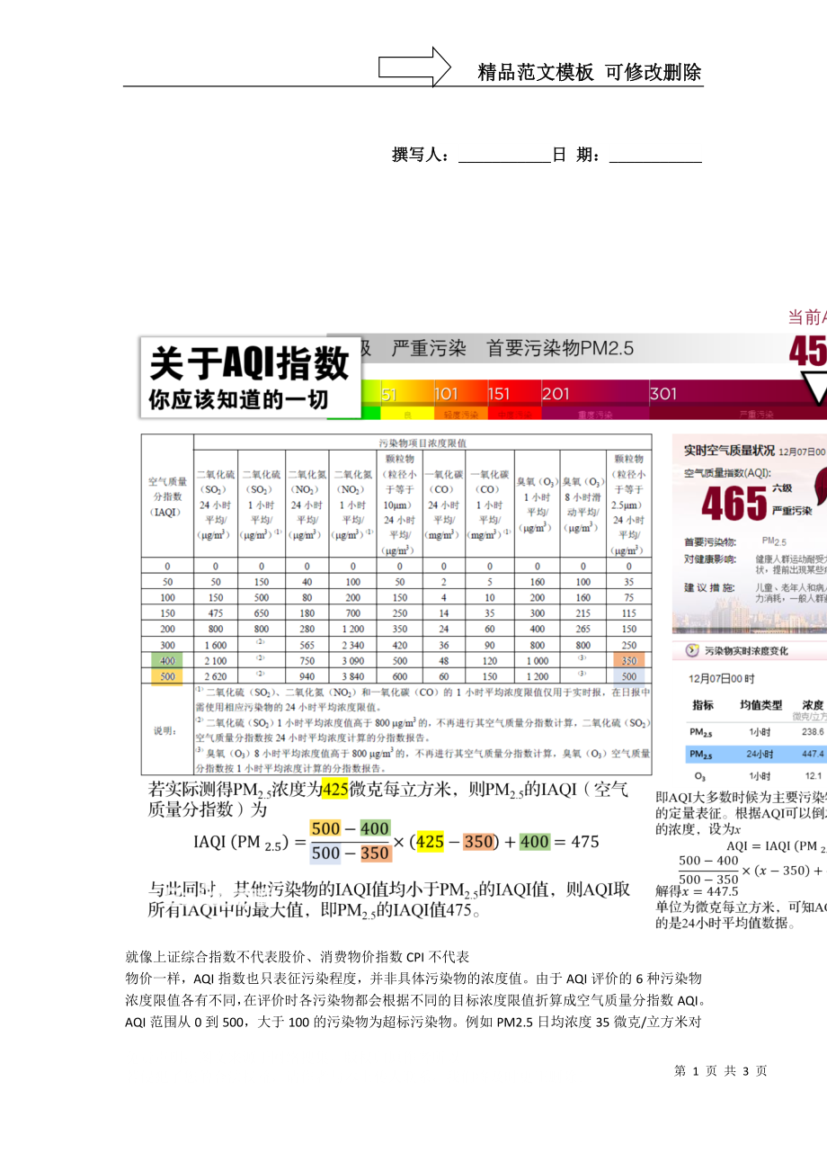 空气质量指数AQI计算方法_第1页