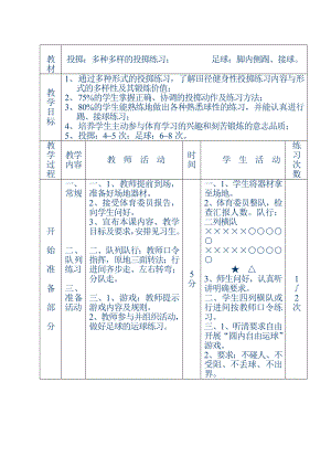 【教案全集】初中體育課教案全集(1)