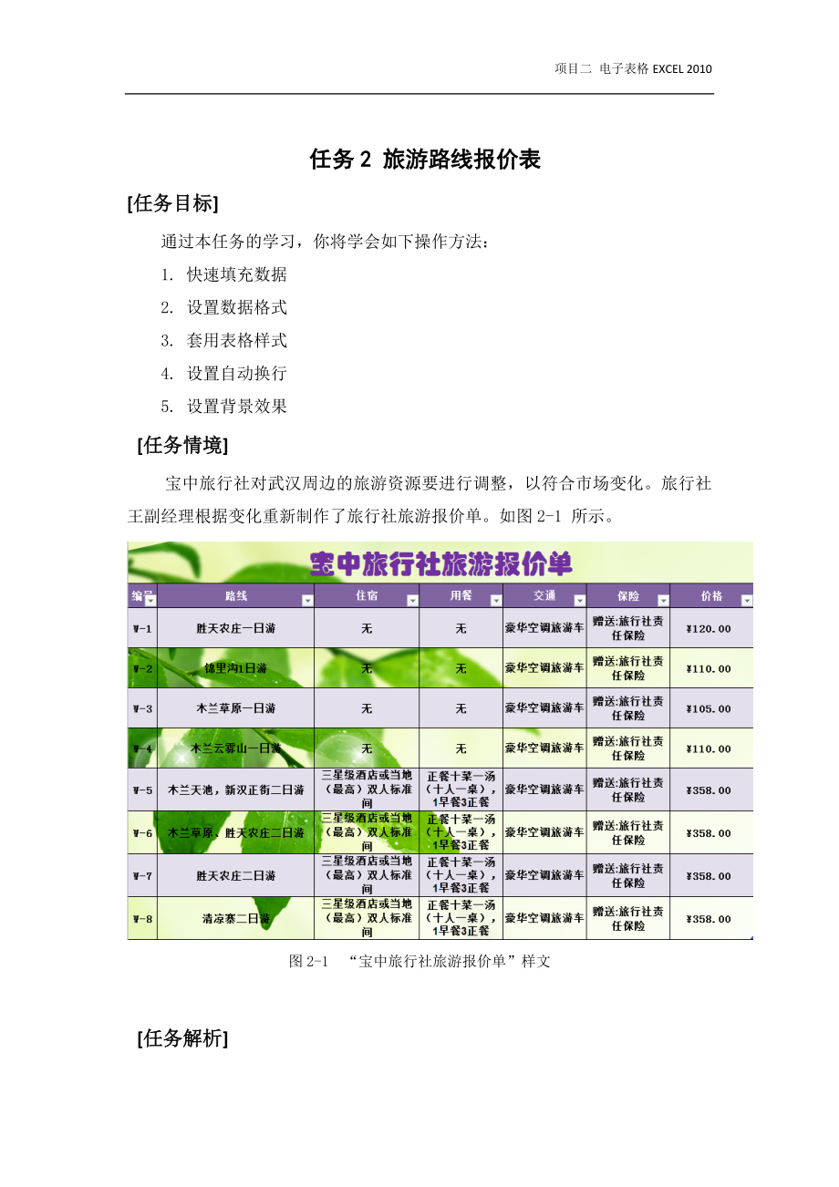 旅游路线报价表_第1页