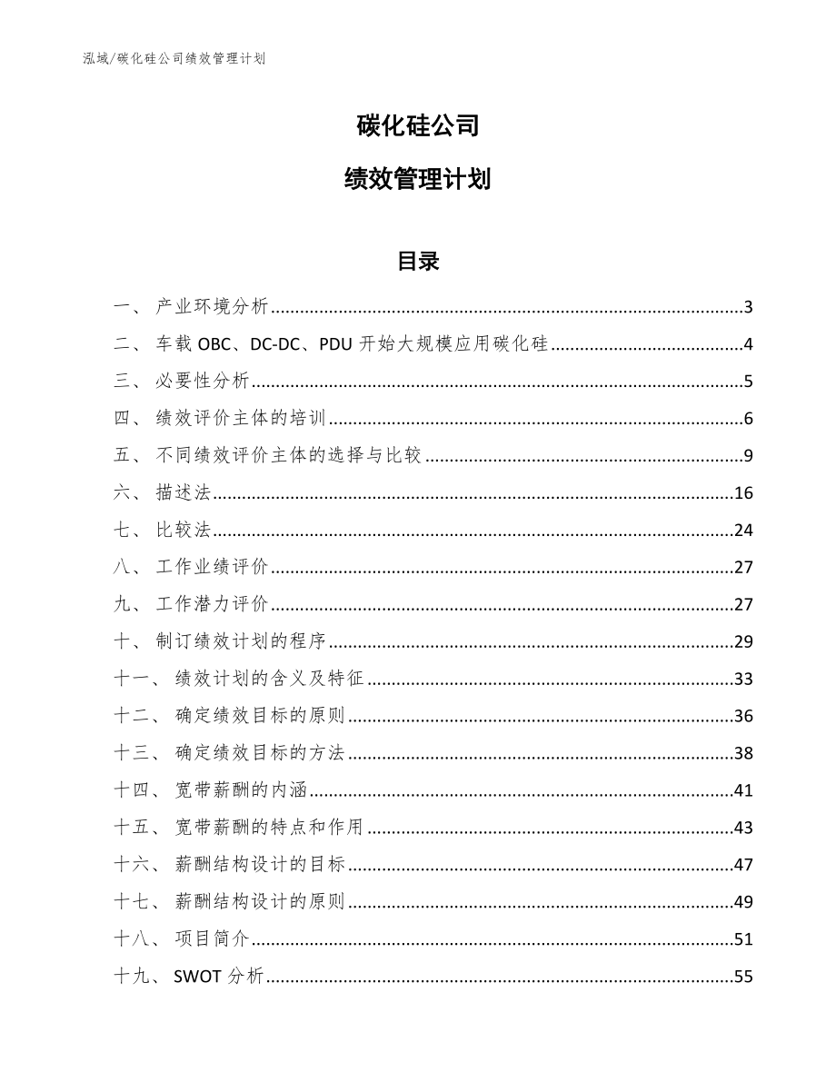 碳化硅公司绩效管理计划（范文）_第1页