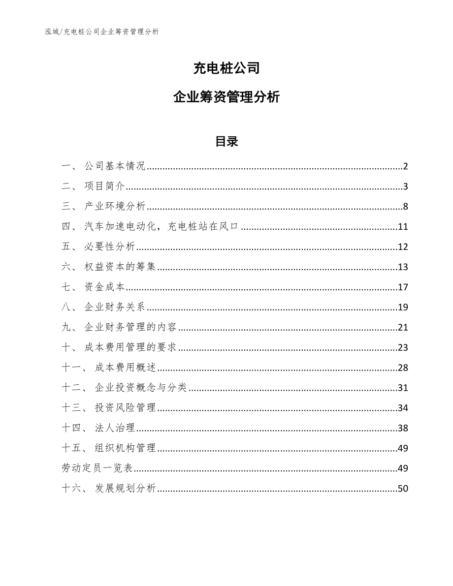 充电桩公司企业筹资管理分析【范文】_第1页