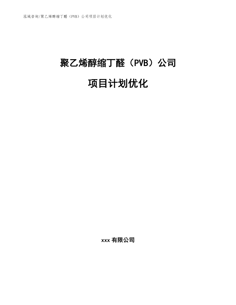 聚乙烯醇缩丁醛（PVB）公司项目计划优化_参考_第1页
