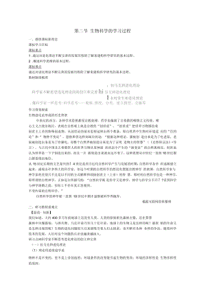 高二生物教案：《生物科學(xué)的學(xué)習(xí)過程》(蘇教版必修3)