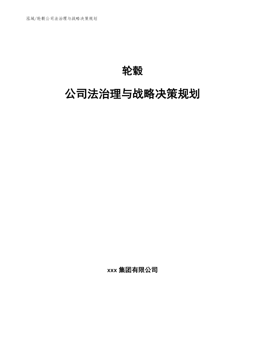 轮毂公司法治理与战略决策规划_第1页