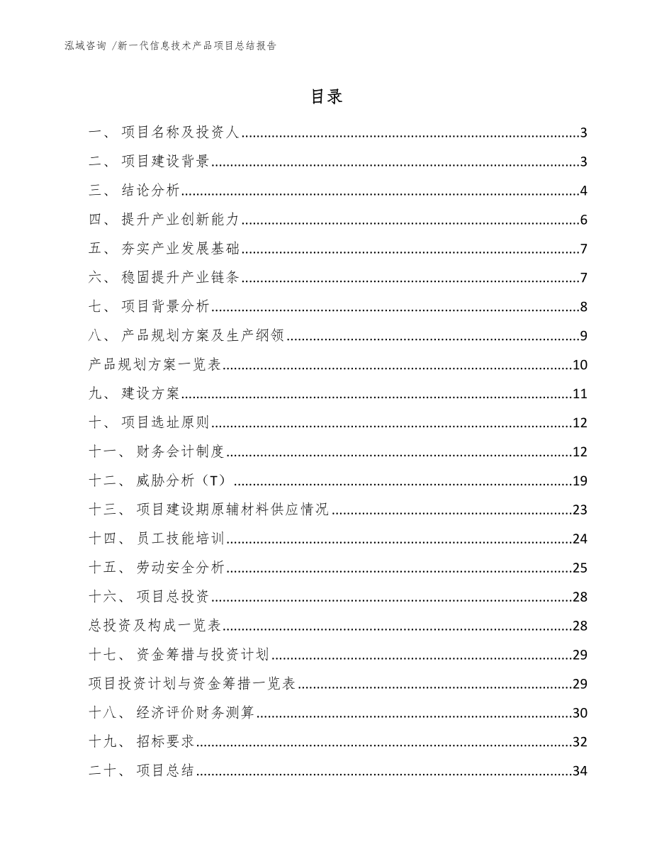 新一代信息技术产品项目总结报告_第1页