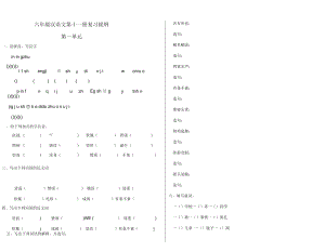 六年级汉语文复习提纲