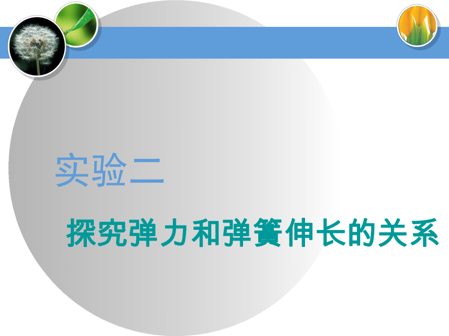 2020届高三物理一轮复习：实验二-探究弹力和弹簧伸长的关系课件_第1页