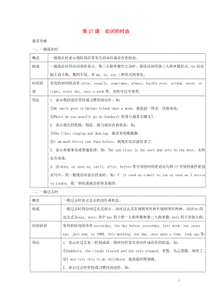 2019屆中考英語二輪復(fù)習(xí) 知識(shí)講與練 第27課 動(dòng)詞的時(shí)態(tài)試題