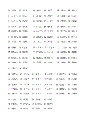 二年級(jí)上冊(cè)語文素材 - 同音字歸類 人教（部編版）