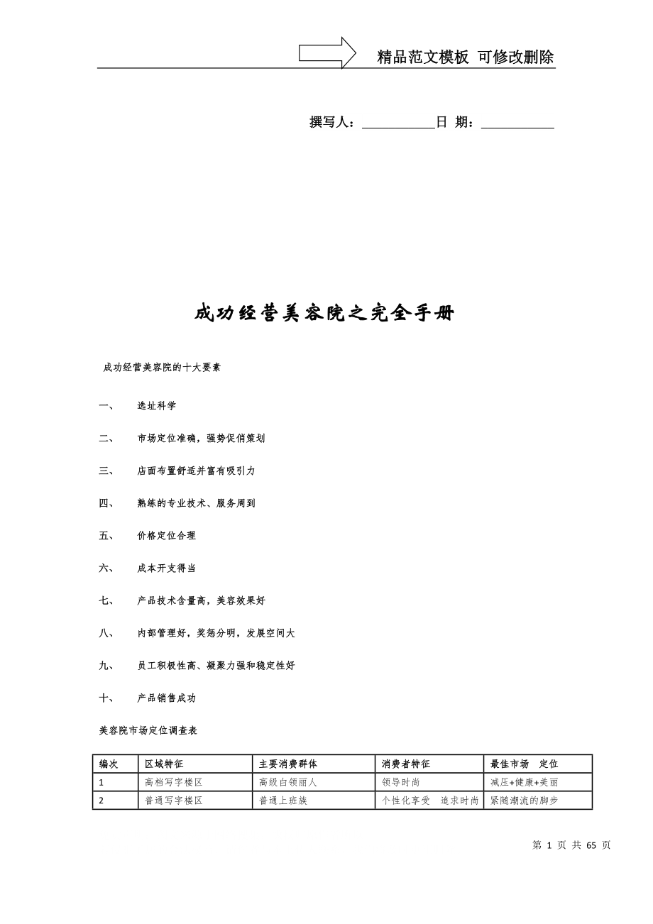 成功经营美容院之完全手册_第1页