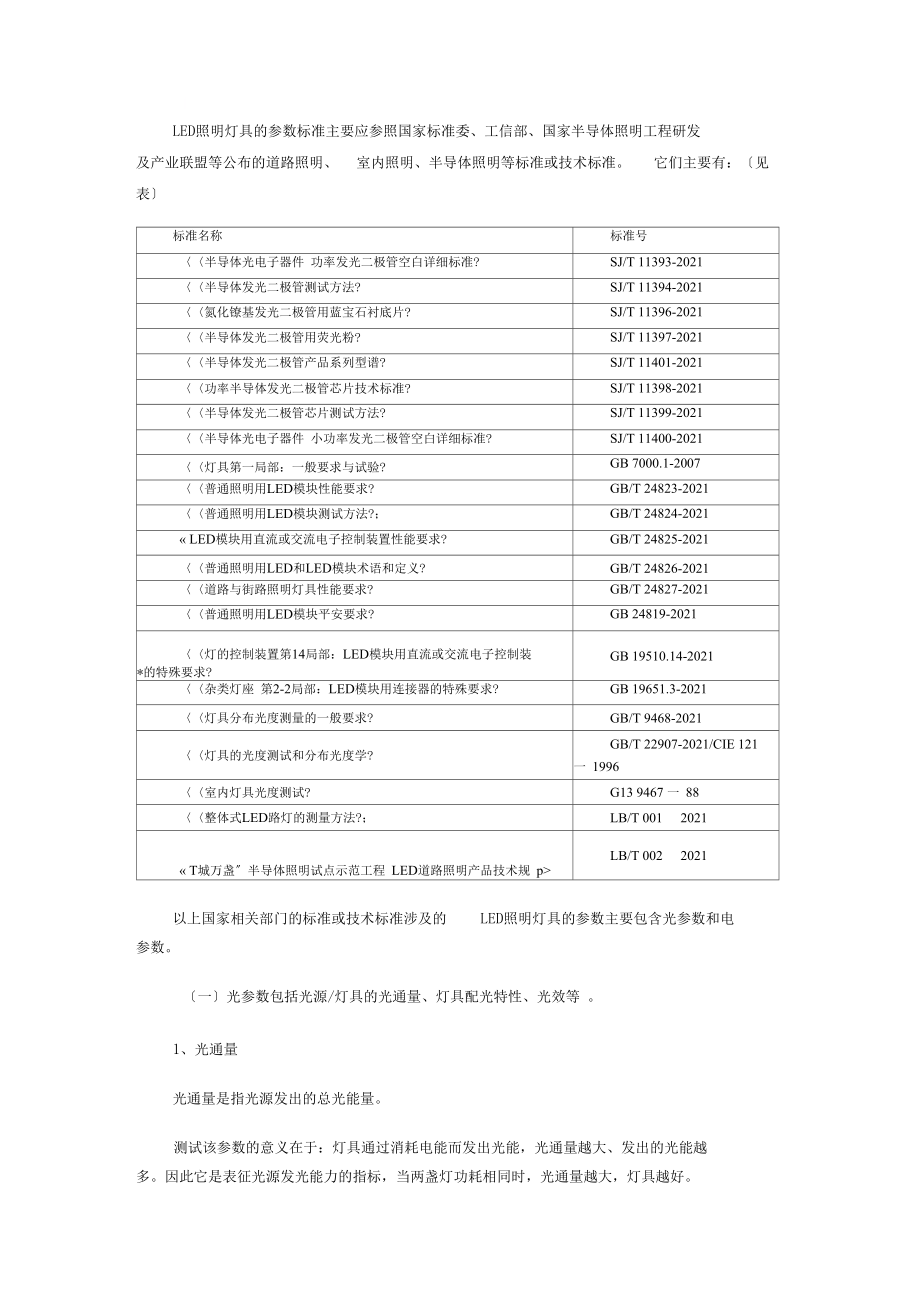 LED照明灯参数标准_第1页