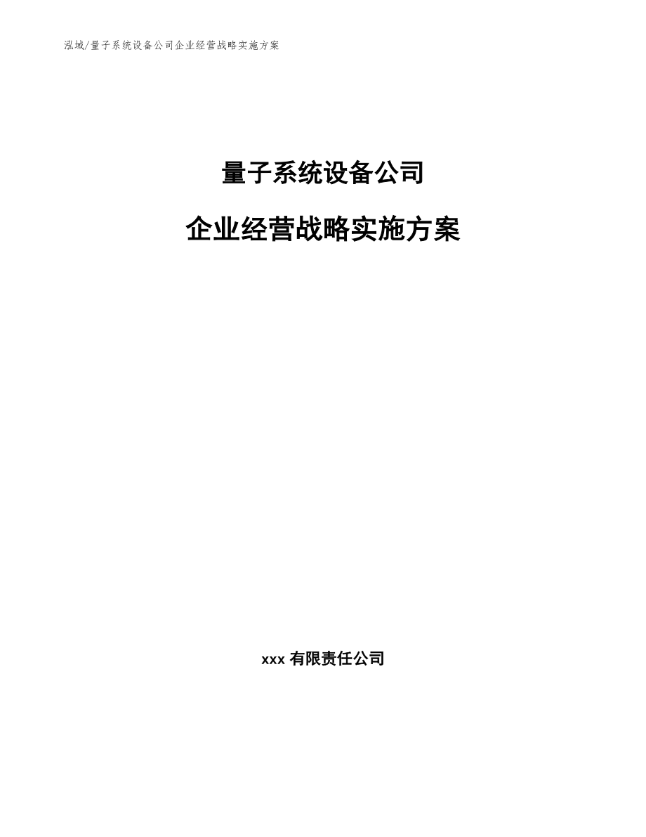 量子系统设备公司企业经营战略实施方案【参考】_第1页