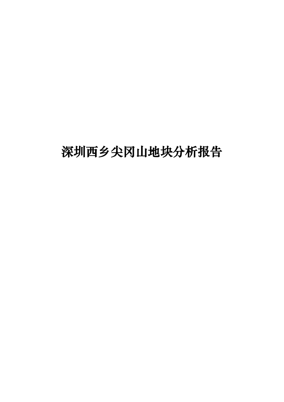 深圳某项目分析研究报告_第1页
