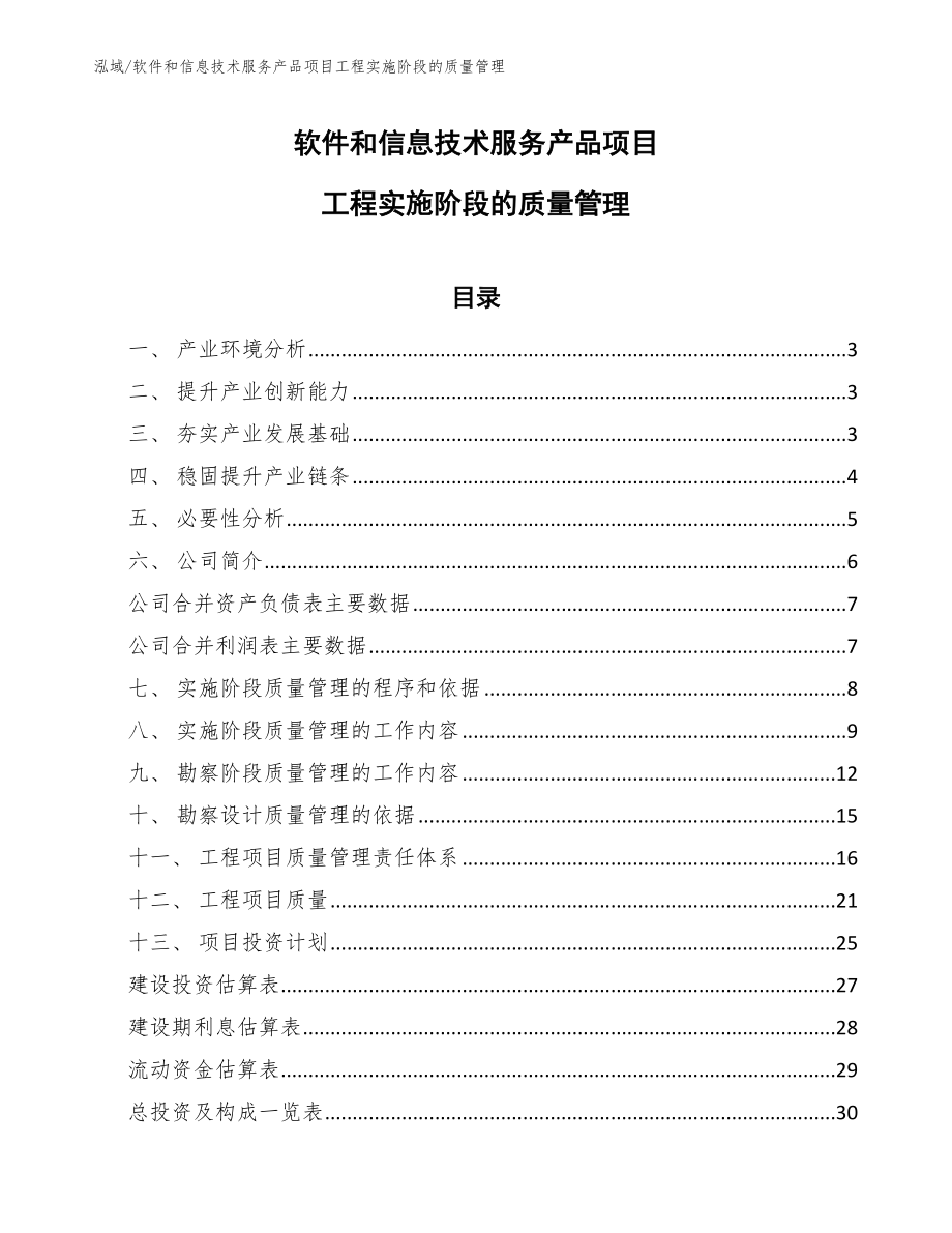 软件和信息技术服务产品项目工程实施阶段的质量管理_第1页